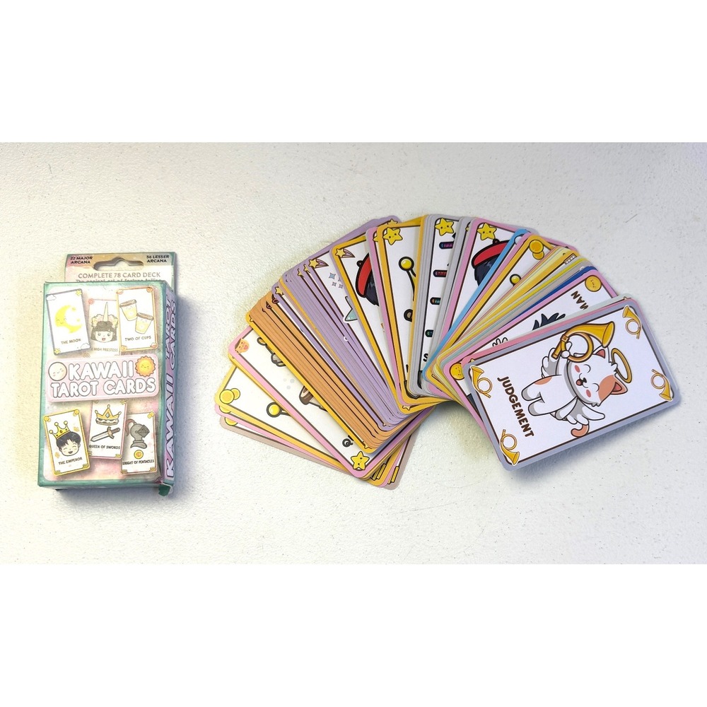 Kawaii Tarot Cards 78 Card Deck Incomplete Set Pastel Cute Aesthetic Fortune